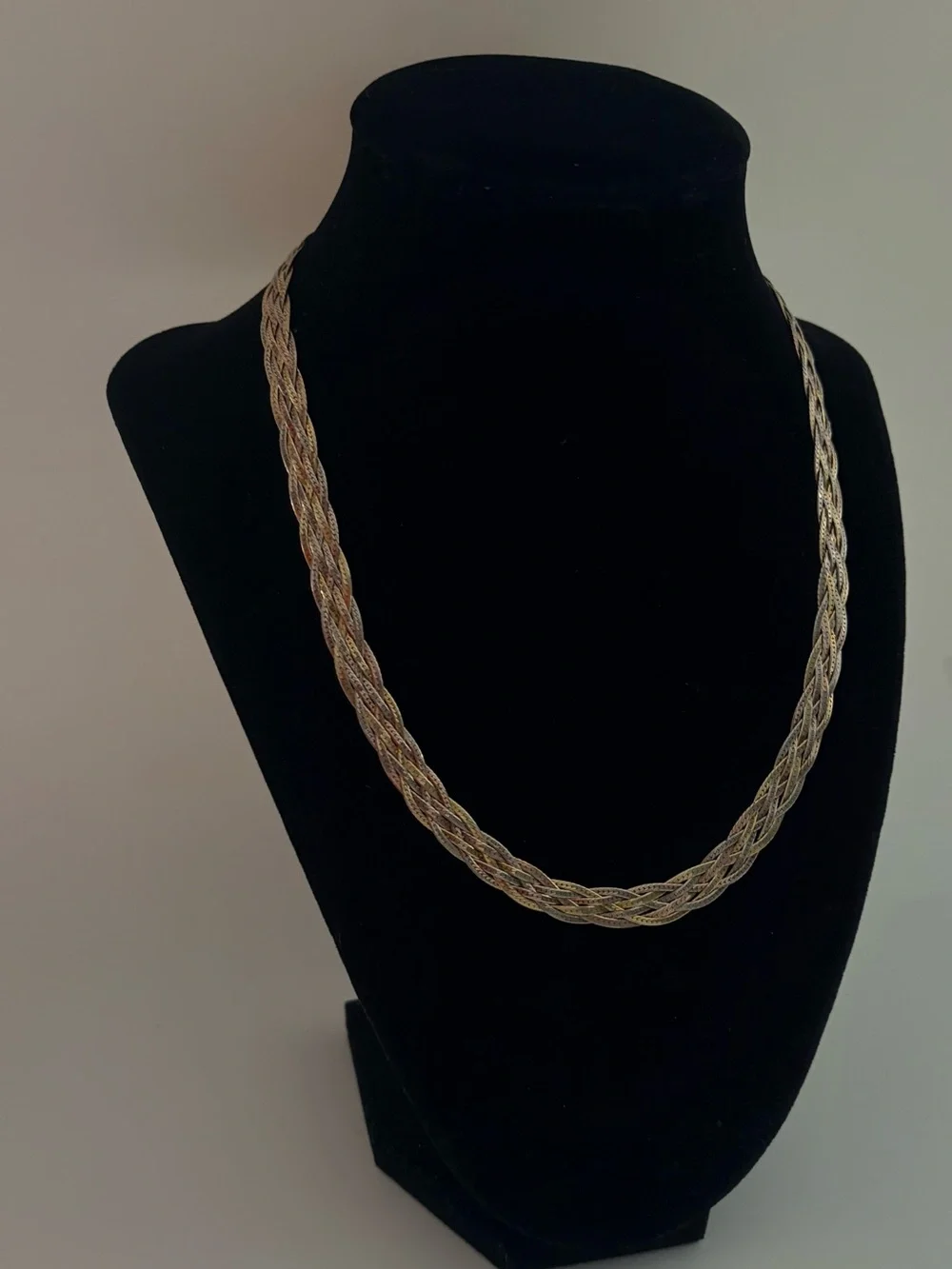 Elegant Italian Gold-Tone Sterling Silver Herringbone Necklace - Women's Jewelry